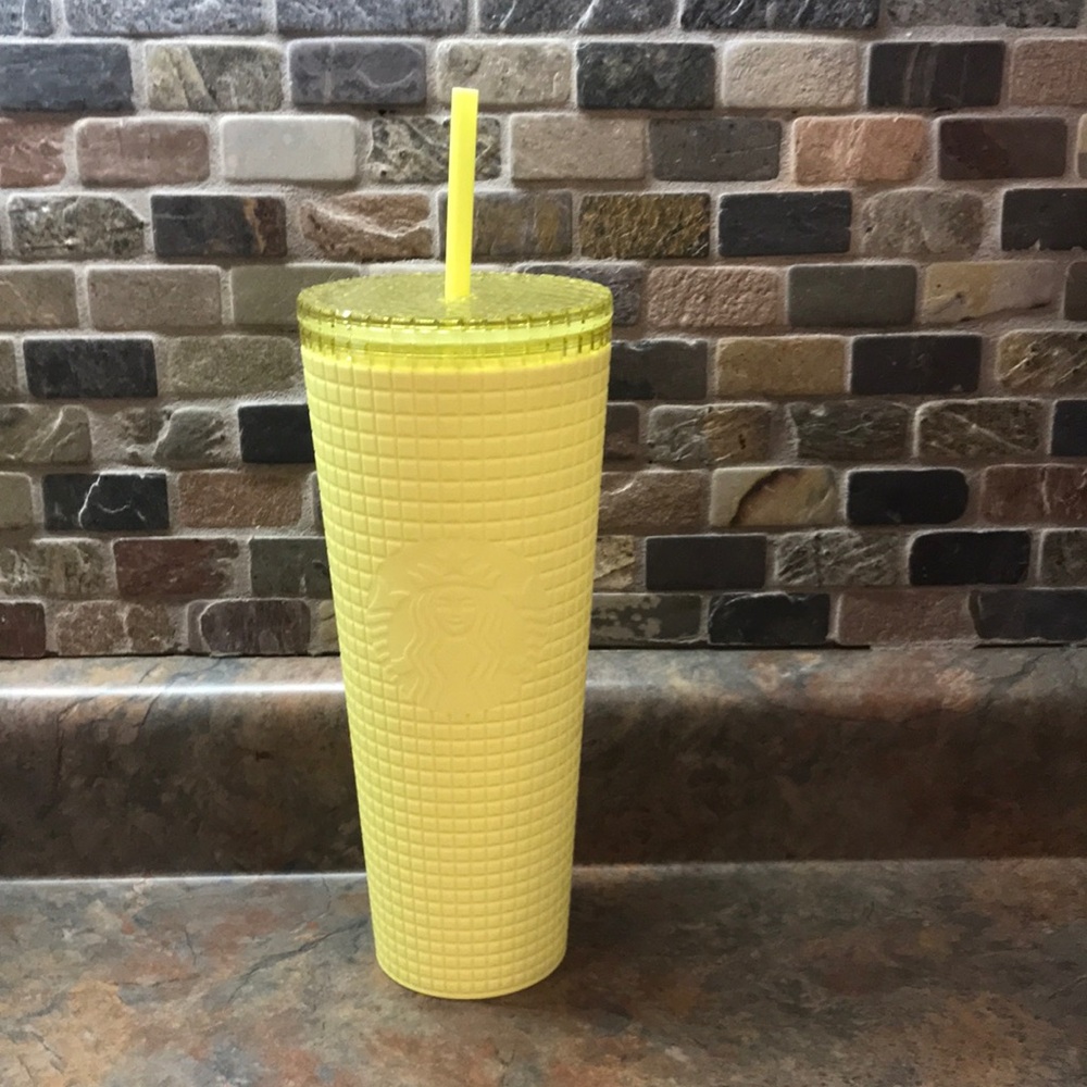 Starbucks Meadow Yellow Tumbler with Straw
